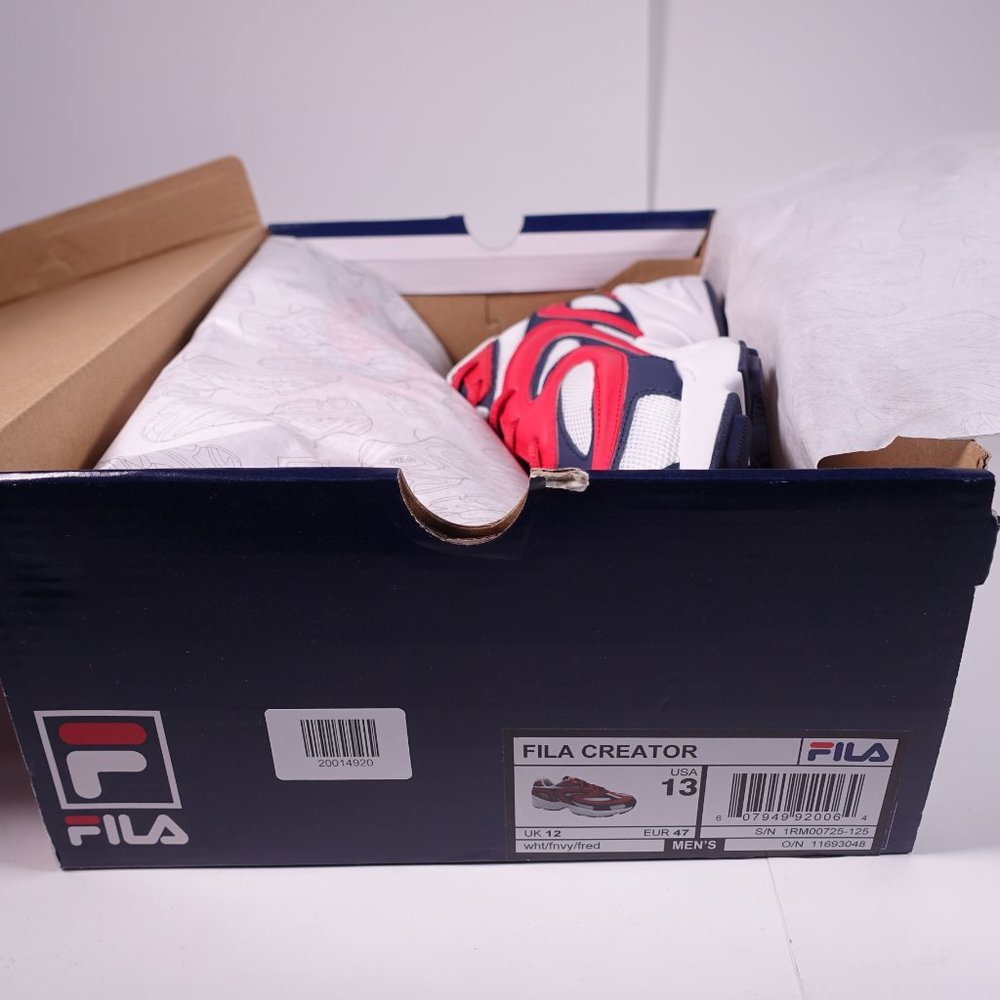 NEW FILA Creator Sneakers 1RM00725-125 White/Red/Navy - Picture 10 of 10